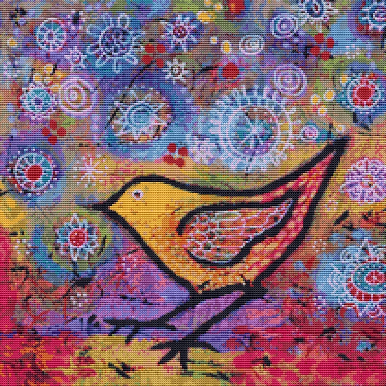 Modern counted cross stitch by Lindy Gaskill 'She Found Etsy