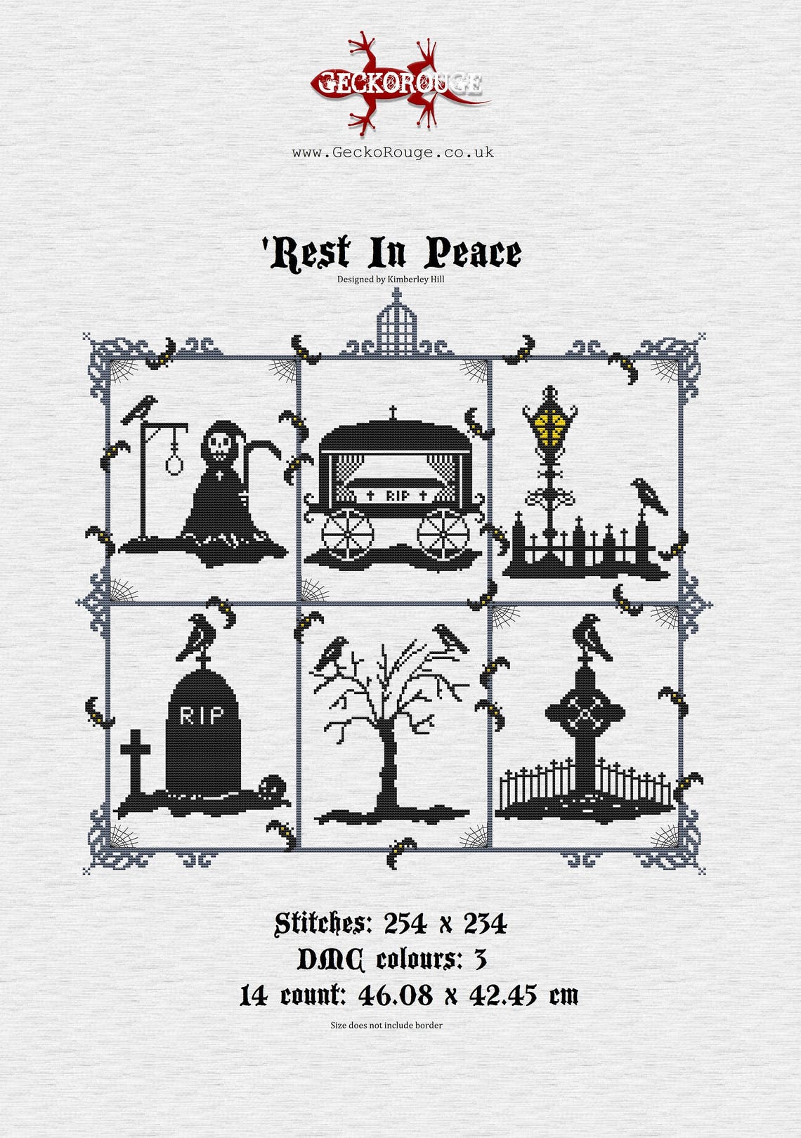 Gothic Cross Stitch PDF Pattern Counted Cross Stitch Grim | Etsy