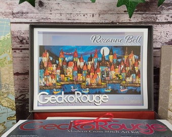 New Style Moonlight by Rozanne Bell.  Modern Cross Stitch Art Kit.