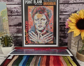 David Bowie by Sara Bowersock.  Modern Cross Stitch Art Kit.