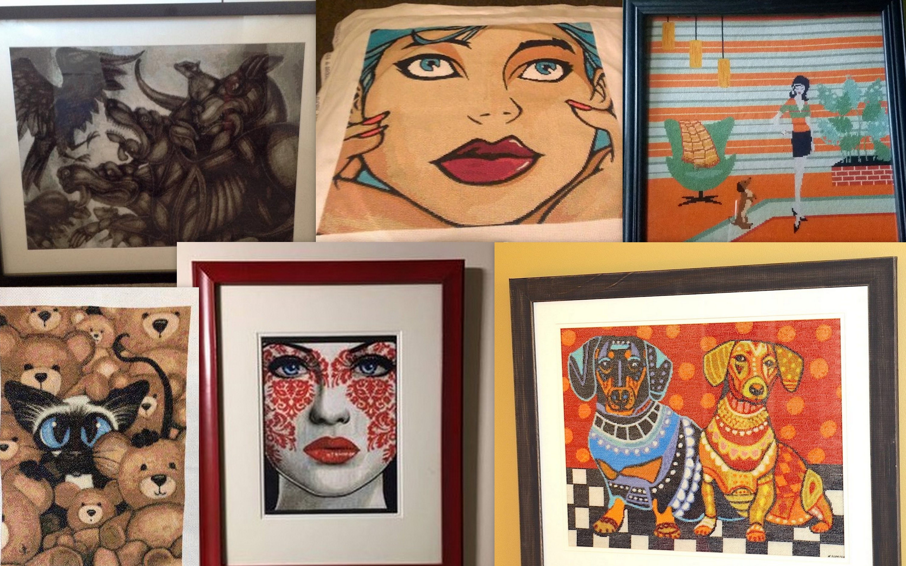 Extra Large Modern Cross Stitch Kit Sugar Skull By Sandra Etsy