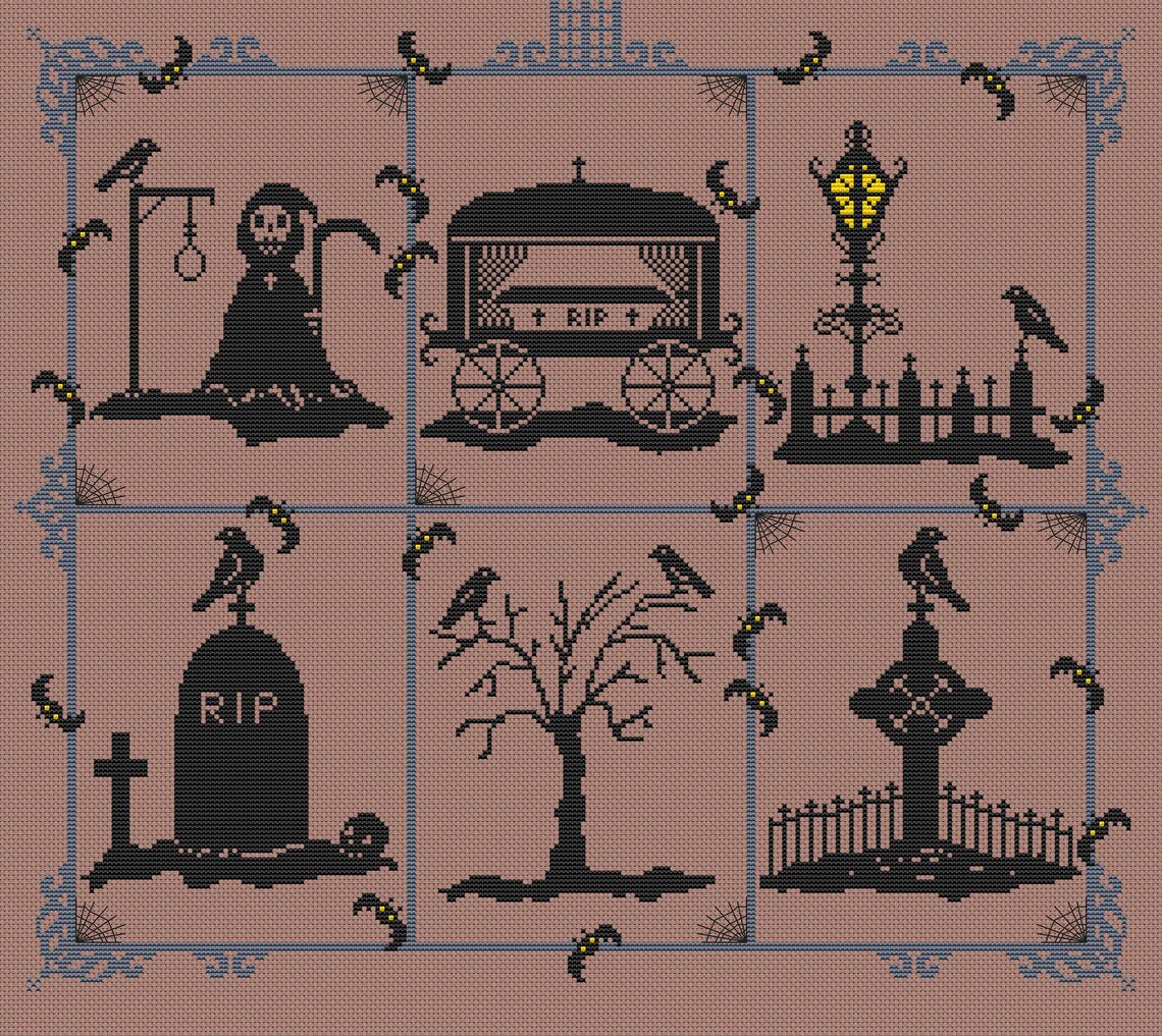 Gothic Cross Stitch PDF Pattern Counted Cross Stitch Grim Etsy