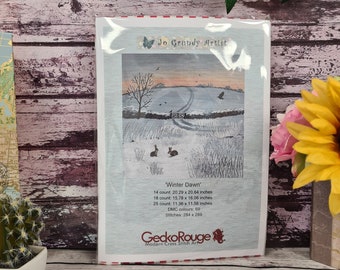 Winter Dawn by Jo Grundy. Modern Cross Stitch Art Kit.