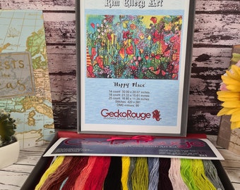 Happy Place by Kim Ellery. Modern Cross Stitch Art Kit.