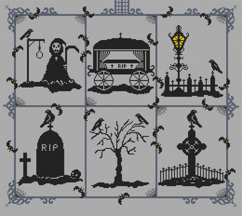 Gothic Cross Stitch PDF Pattern Counted Cross Stitch Grim | Etsy