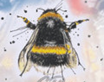 Splatter Bee by Splatter Works Art. Modern Cross Stitch Art Kit.