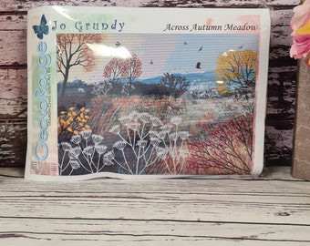 Across Autumn Meadow by Jo Grundy. Modern Cross Stitch Art Kit.