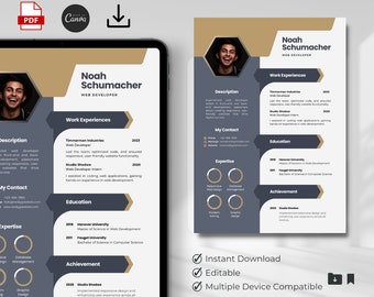Szablon CV programisty stron internetowych: minimalistyczny projekt CV (list amerykański)