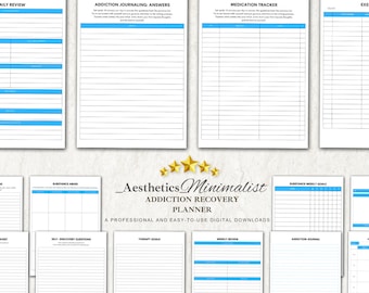 Addiction Recovery Planner: Sobriety Progress Tracker (Digital Download)