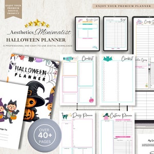 Halloween Planner, Monthly Weekly Planner, Holiday Organizer, Cute Planner, Halloween Gift, Spooky Stationery, October Calendar