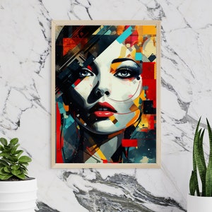 Abstract Woman Art | Modern Female Portrait | Colorful Wall Decor | Feminine Artwork Print | Boho Chic Home Decor | Female Abstract Art