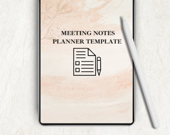 Meeting Notes Planner Template: Business Organizer (Printable PDF)