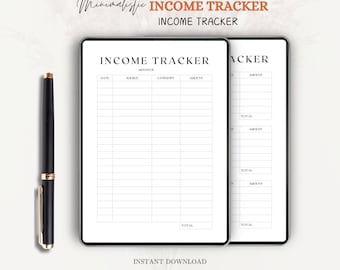 Minimalist Income Tracker Planner: Elegant Finance Printable (Instant Download)