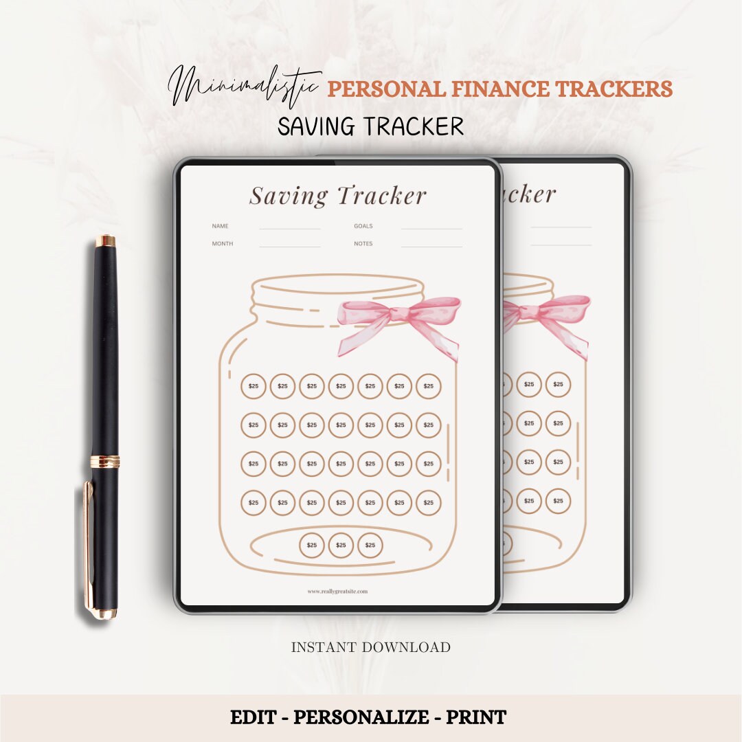 Savings Challenge Printable: Finance Tracker, Savings Goal (PDF) - Etsy