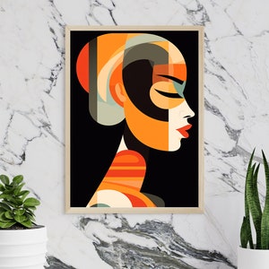 Abstract Woman Art | Modern Female Portrait | Colorful Wall Decor | Feminine Artwork Print | Boho Chic Home Decor | Female Abstract Art
