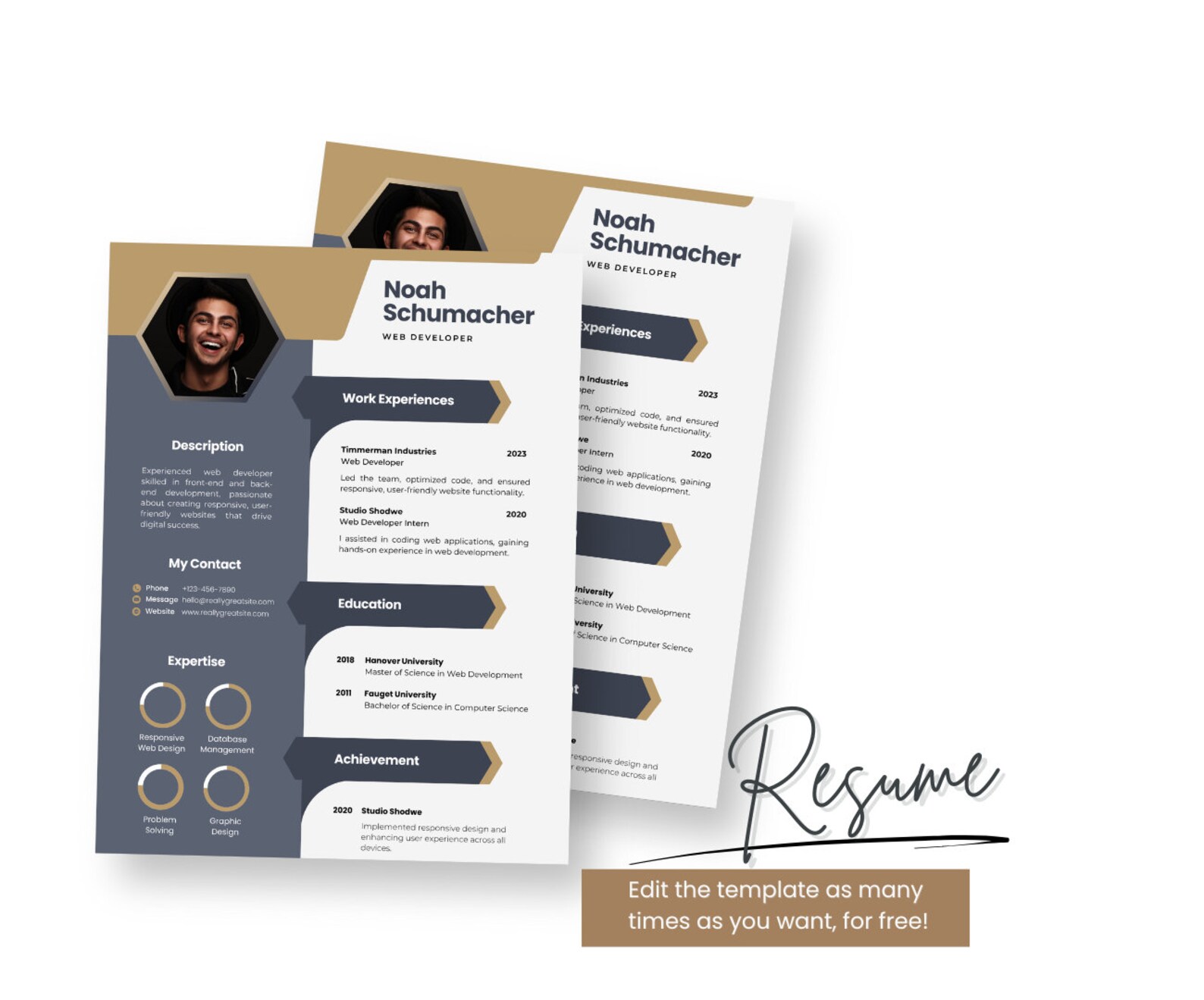 Web Developer Resume Template: Minimalist CV Design (US Letter) - Etsy