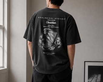 Obsidian Shirt, Geology T Shirt, Rock Collector Gift, Volcanic Glass Tee, Geologist Shirt, Minimalist Nature Graphic Tee, ComfortColors 1717