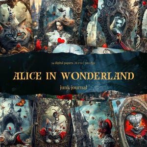 Alice in Wonderland Junk Journal: Vintage Printable Pages (Digital Download)