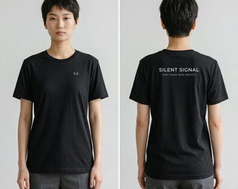 Minimalist Silent Signal T-Shirt, Front Back Print Tee, Introvert Shirt, Not Loud Just Clear Style, Aesthetic Minimal Tee