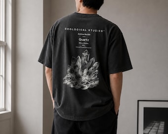 Quartz Crystal Shirt, Geology T Shirt, Mineral Graphic Tee, Crystal Illustration Shirt, Rock Collector Gift, Comfort Colors 1717
