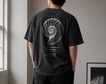 Nautilus Shell Shirt, Vintage Shell Graphic Tee, Comfort Colors 1717, Coastal Nature T Shirt, Marine Biology Gift, Natural History Tee