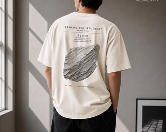 Slate Rock Shirt, Geology Shirt, Minimalist Graphic Tee, Metamorphic Rock Tee, Comfort Colors 1717, Nature Lover Gift