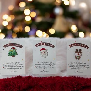Abrazo de bolsillo navideño para las vacaciones / Regalo reconfortante hecho a mano / Símbolo navideño para aliviar la ansiedad / Regalo considerado para amigos y seres queridos