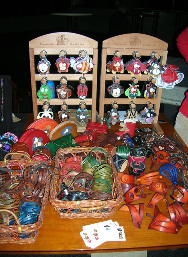 Handmade Black Cat Leather Animal Keychain FREE Shipping Etsy