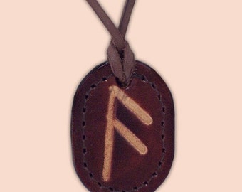 Ansuz - The Messenger Rune - Asatru Jewelry - Leather Rune Pendant - Rune Amulet Necklace - Viking Rune Necklace