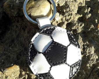 Soccer ball keychain - leather - football - FREE shipping