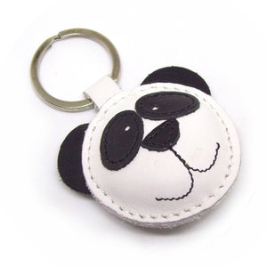 Panda Bear Leather Keychain FREE Shipping Worldwide Panda Leather Bag Charm image 1