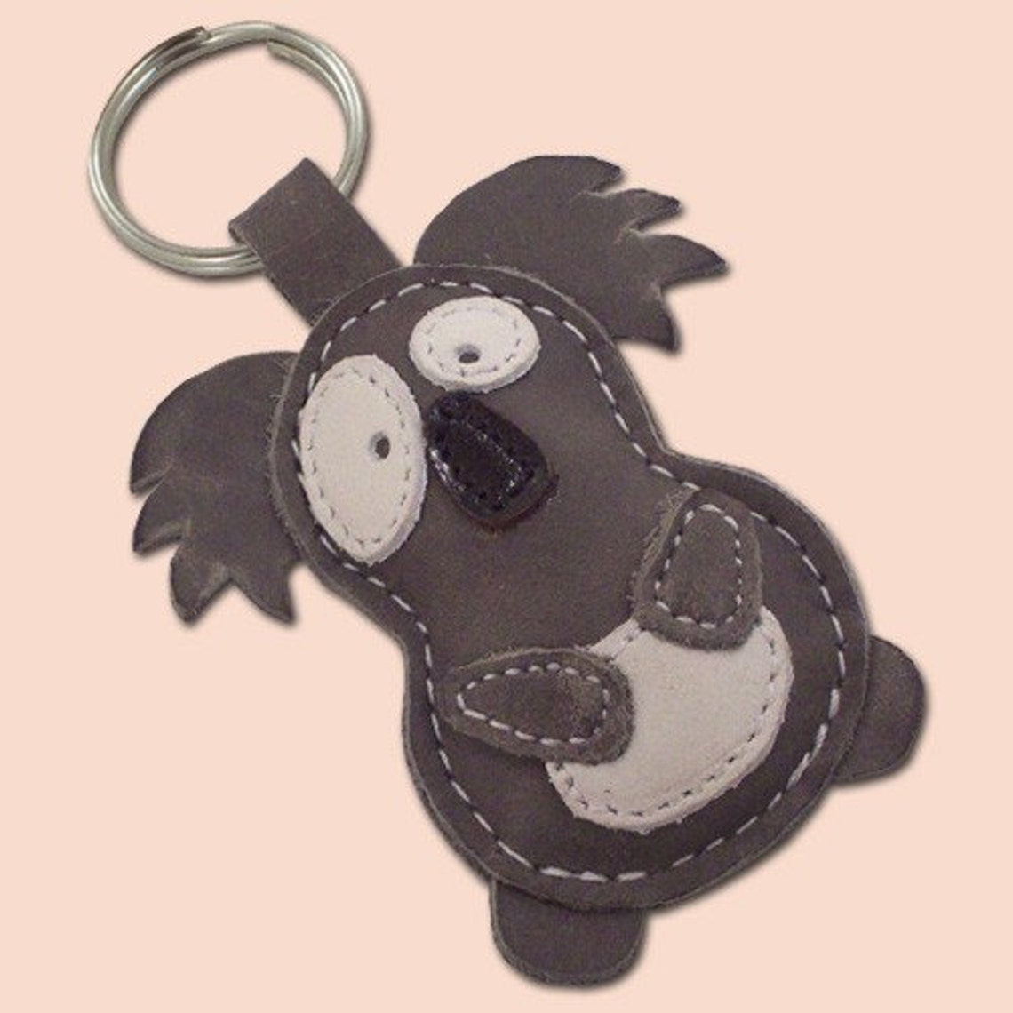 Cute Little Gray Koala Leather Animal Keychain FREE shipping Etsy