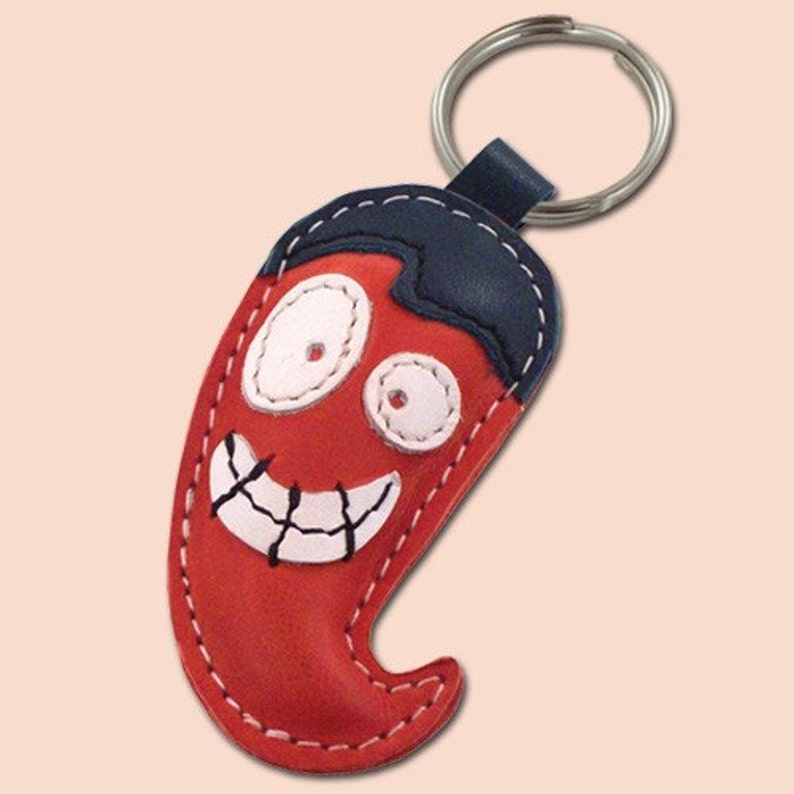 Hot And Red Chilli Pepper Leather Keychain Vegetable FREE Etsy