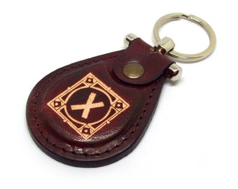 Viking Gebo Rune Leather Keychain Futhark Runes Amulet Leather Wicca Gothic Witch Norse Talisman Accessories  - FREE Shipping Worldwide