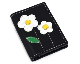 White Flowers Credit Card Wallet For 4 Credit Cards - FREE Shipping Worldwide - Credit Card Holder, ID card holder, Minimalist Wallet