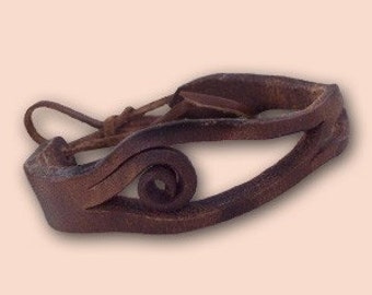 Handmade Agnes Leather Bracelet 009 Brown