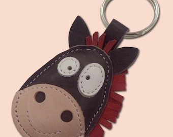 Ronnie The Cute Little Horse Leder Tier Keychain kostenloser Versand