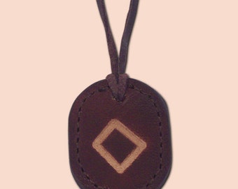 Inguz - Ingwaz - The Rune of Peace and Harmony - Asatru Jewelry - Leather Rune Pendant - Rune Amulet Necklace - Viking Rune Necklace