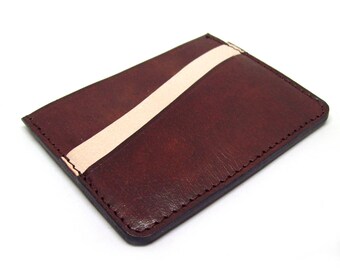 Brown Leather Minimalistic Wallet Small Full Grain Leather Wallet Card Holder Minimal Leather Wallet Thin Leather Wallet Men's Handmade