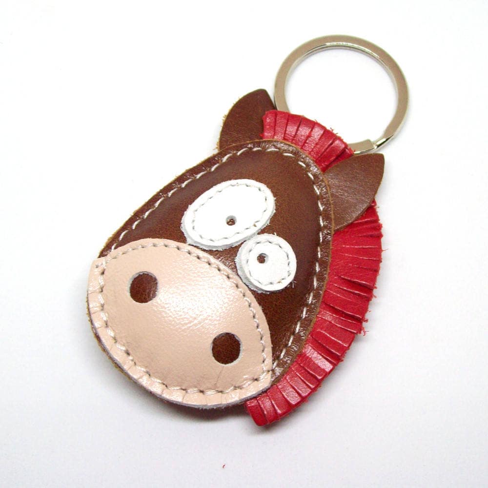 Leather Horse Keychain Ronnie the Cute Little Horse Handmade Etsy