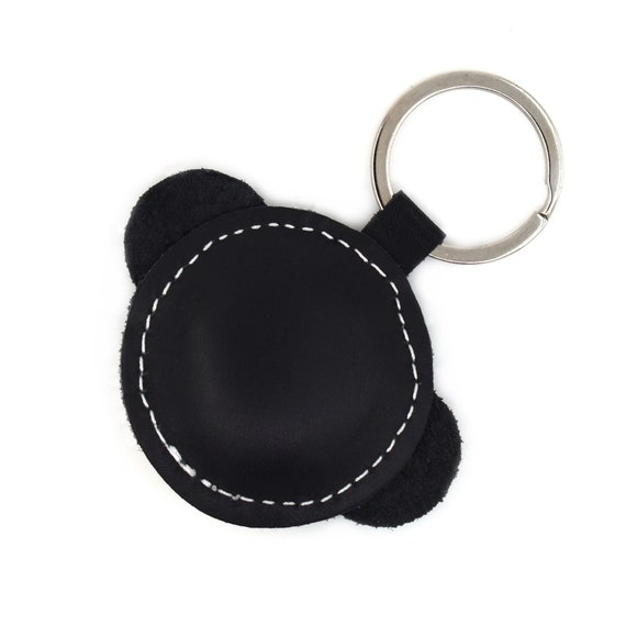 Black Leather Keychain | Red Monkey