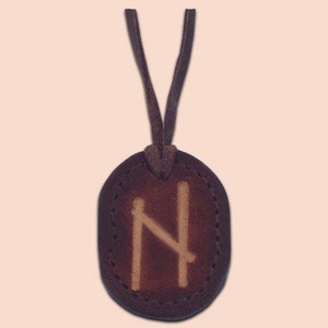 Hagalaz The Rune of Disruption Asatru Jewelry Leather Rune Pendant Rune Amulet Necklace Viking Rune image 1