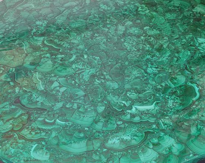 Round Malachite Table Top | Luxury Green Gemstone  Designer Centerpiece Unique Dining Coffee Table | (Customisable)