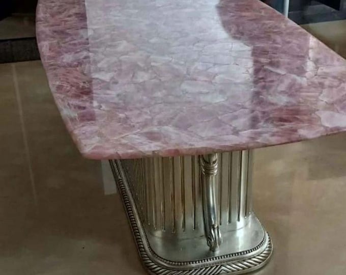 Rectangular Dark Rose Quartz Table Top | Custom Dining & Conference Surface