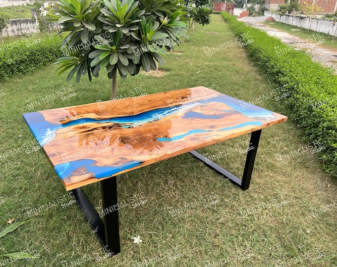Acacia Wood Epoxy Table Top | Custom Dining or Coffee Table