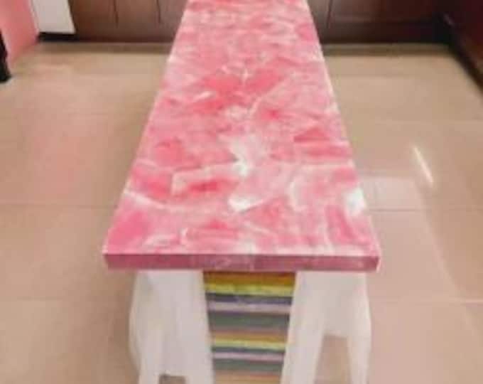 Dark Rose Quartz Table Top | Customizable Dining or Coffee Table