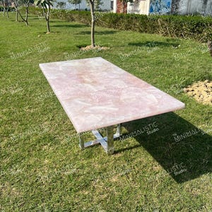 Rose Quartz Rectangle Table Top | Dining Table Top | Coffee Table Top (Customisable)