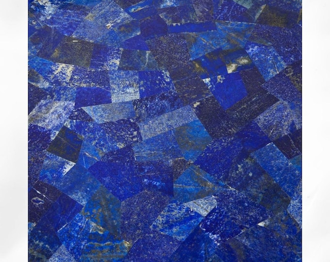 Square Lapis Lazuli Table Top | Gemstone Mosaic, Customizable