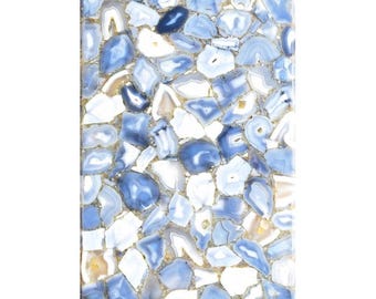 Rectangular Soft Multi-Colour Agate Table Top | Dreamy Pastel Gemstone | Dining Coffee Table (Customisable)