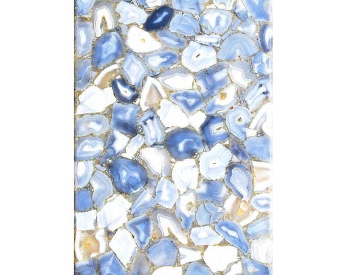 Rectangular Soft Multi-Colour Agate Table Top | Dreamy Pastel Gemstone | Dining Coffee Table (Customisable)